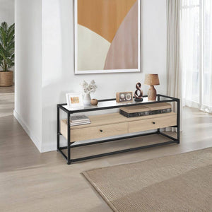 Lowboard Maidenhead 121,5x41,5x50,5cm Industrial Holz hell, Eiche Sonoma