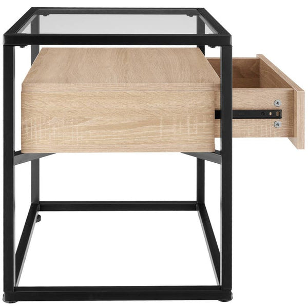 Nachttisch Preston Industrial Holz hell, Eiche Sonoma