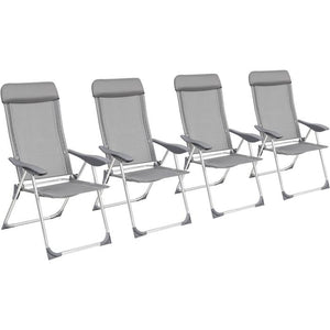 4 Aluminium Gartenstühle mit Kopfteil