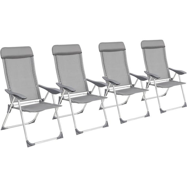 4 Aluminium Gartenstühle mit Kopfteil