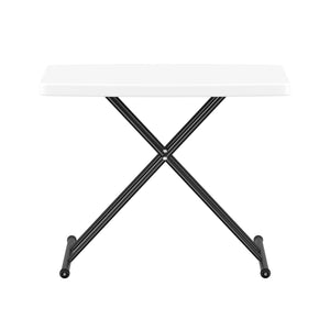Campingtisch klappbar MILLIE höhenverstellbar 77 x 50 cm weiss/schwarz