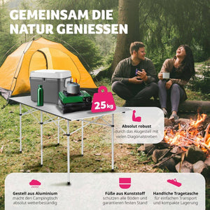 Camping Klapptisch inkl. Tasche, 140x70x70cm
