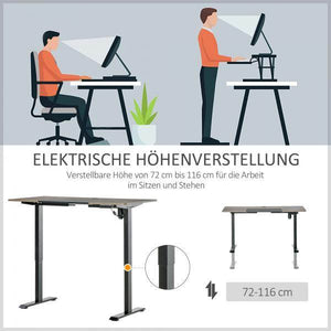 Elektrischer Schreibtisch höhenverstellbar Natur schwarz 140c m x 70 cm x 116 cm