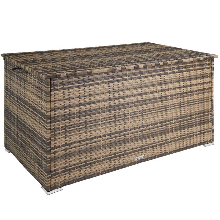 Storage box with aluminum frame Oslo, 145x82.5x79.5cm - natural 