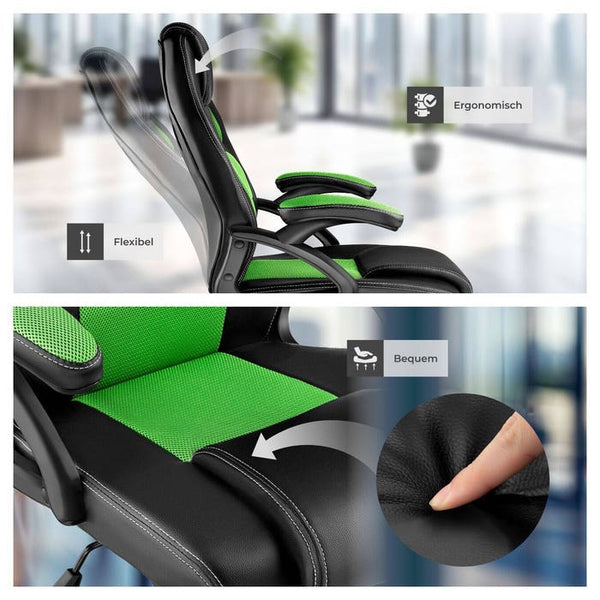 Mike office chair, black/green