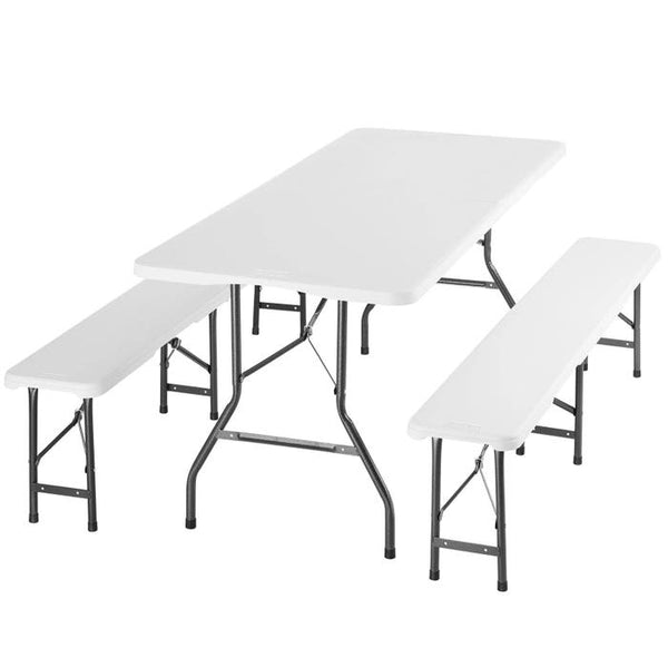 Campingtischgarnitur klappbar weiss