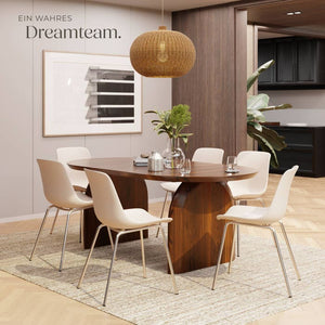 Kunststoffstuhl Mave taupe/chrom 6er Set