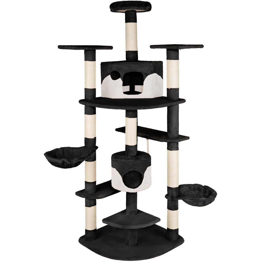 Arbre à chat Nelly, 204 cm, noir et blanc