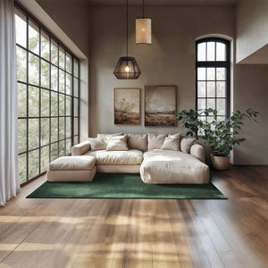 Tapis à poils courts Soft Zone vert 140 x 200 cm 