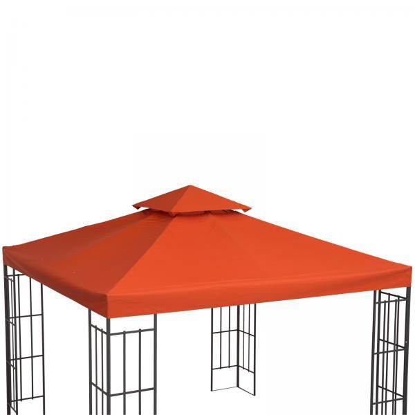 Ersatzdach Pavillondach für Metallpavillon Polyester 3x3m Rostrot