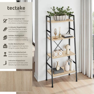 Leiterregal Liverpool 61,5 x 36,5 x 150cm- industrial hellbraun