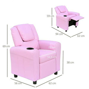 Kindersessel Minisessel Kindersofa für 3-6 Jahre alt Liegefunktion Rosa