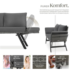 Rattan-Loungesofa Sintra grau