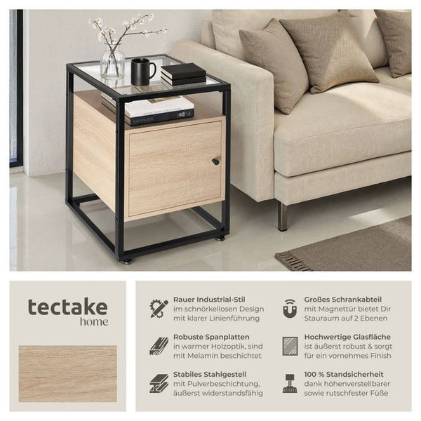 Nachttisch Dudley 40x43x60,5cm Industrial Holz hell, Eiche Sonoma