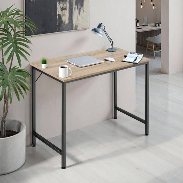 Schreibtisch Jenkins Industrial Holz hell, Eiche Sonoma 100 cm