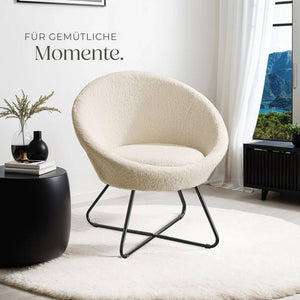 Cocktailsessel Cocktailsessel Centera, gepolstert, 120kg Bouclé off-white