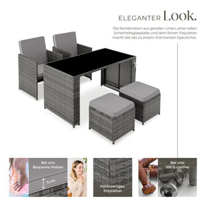Rattan Sitzgruppe Palermo grau