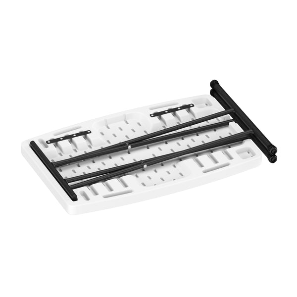 Campingtisch klappbar MILLIE höhenverstellbar 77 x 50 cm weiss/schwarz