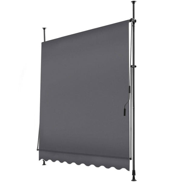 Klemmmarkise schwarz/grau 200 x 180 cm