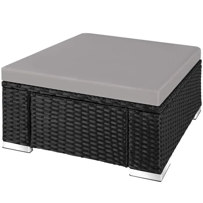 Rattan Sitzhocker Bitonto schwarz/grau
