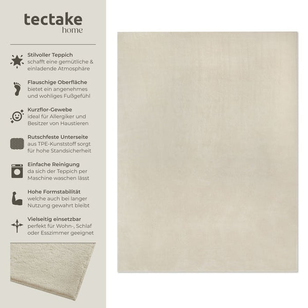Tapis à poils courts Soft Zone beige 160 x 230 cm 