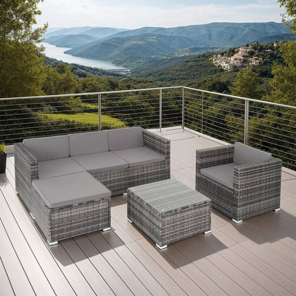 Rattan Lounge Lignano grau