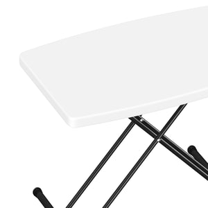 Campingtisch klappbar MILLIE höhenverstellbar 77 x 50 cm weiss/schwarz