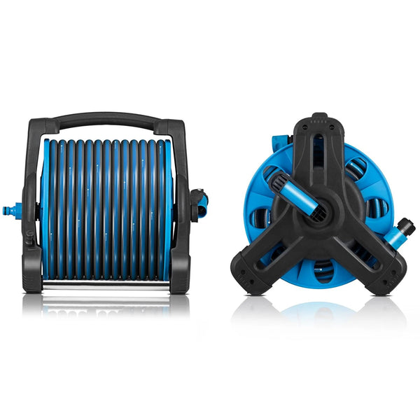 Mobile Schlauchtrommel Basic 30 m in Blau Mit Multifunktions-Handbrause