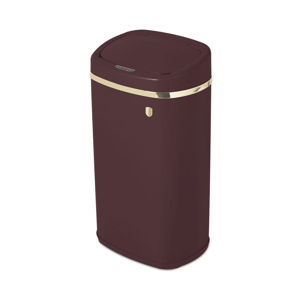 Poubelle Berlinger Haus avec capteur, 58 L, bordeaux mat, Collection Leonardo