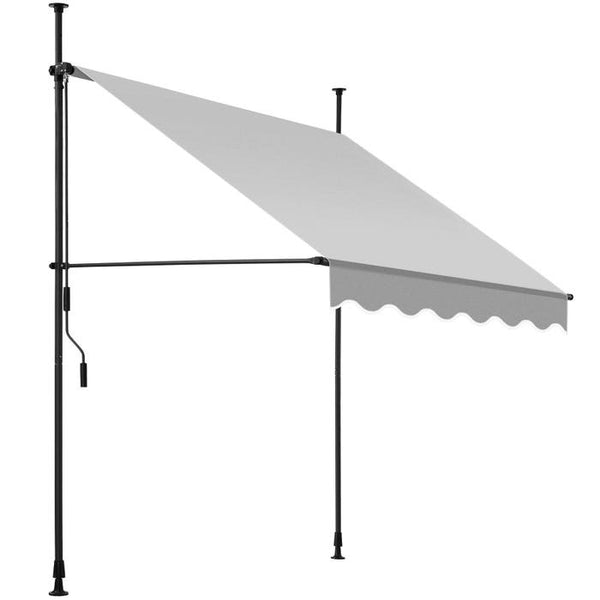 Klemmmarkise hellgrau 150 x 180 cm