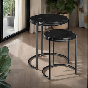 Beistelltisch Ellsa schwarz/schwarz 2er Set