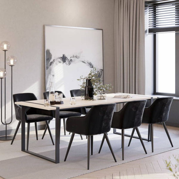2er Set Stuhl Marilyn Samtoptik, schwarz