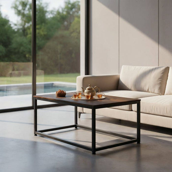 Couchtisch Lynch Industrial Holz dunkel, rustikal