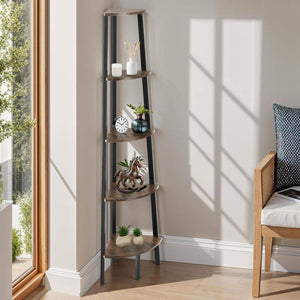 Eckregal Portland 34x34x158,5cm Industrial dunkelbraun