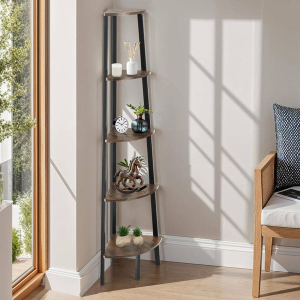 Eckregal Portland 34x34x158,5cm Industrial dunkelbraun