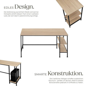 Schreibtisch Donegal Industrial Holz hell, Eiche Sonoma