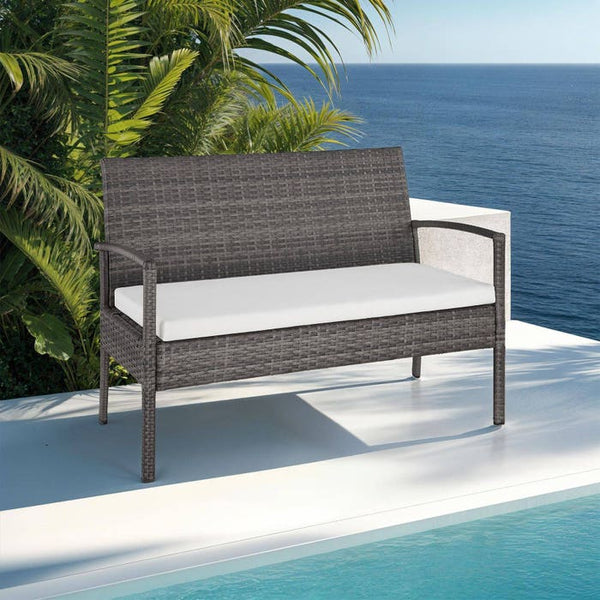 Rattan Sitzgruppe Sparta 3+1 grau