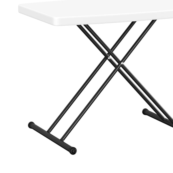 Campingtisch klappbar MILLIE höhenverstellbar 77 x 50 cm weiss/schwarz
