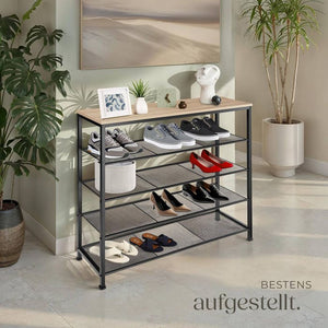 Schuhregal Sheffield Industrial Holz hell, Eiche Sonoma