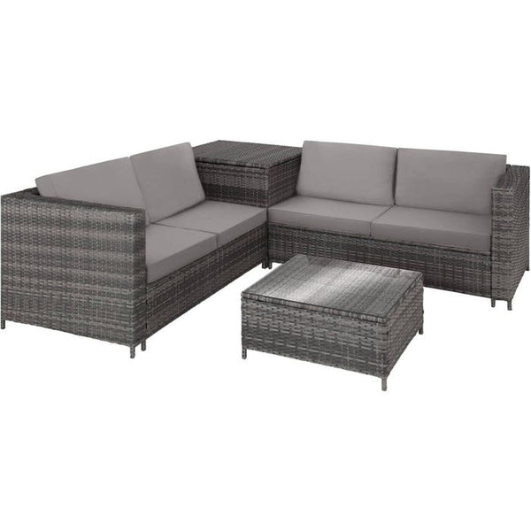 Rattan Lounge Siena grau/hellgrau