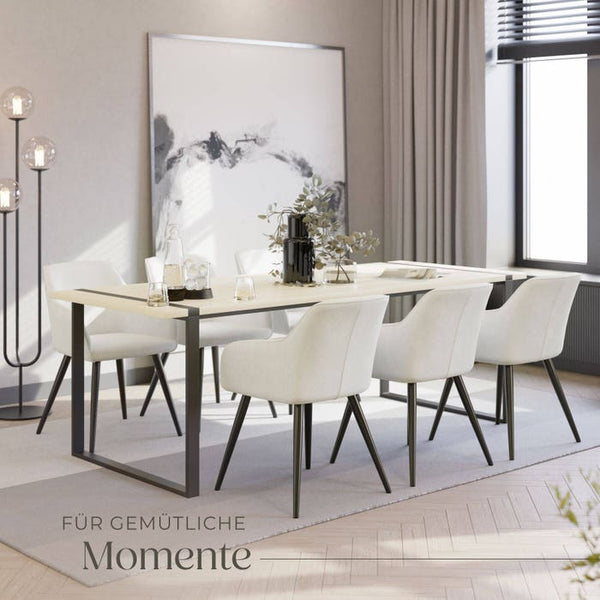 6er Set Stuhl Marilyn, schwarz/crème