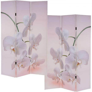 Foto-Paravent T233, Paravent Trennwand FSC-zertifiziert 180x120cm ~ Orchidee