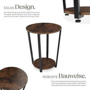 Beistelltisch Swindon Industrial Holz dunkel, rustikal