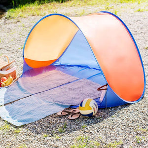 Pop-up beach shelter, blue/orange