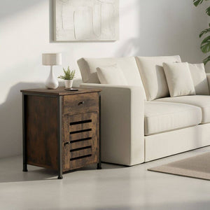 Nachttisch Waterford Industrial Holz dunkel, rustikal