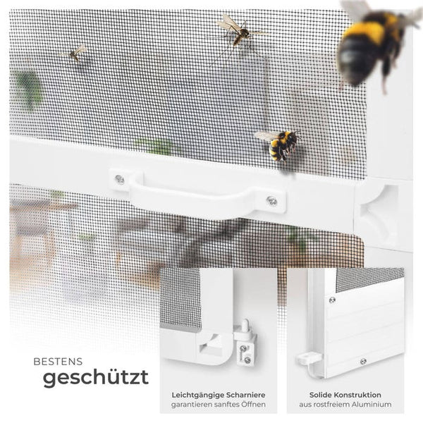 Fliegengitter mit Aluminiumrahmen weiss