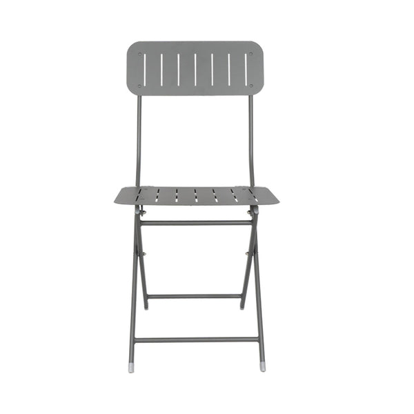 CONTINI Gartentisch Rund mit 2 Stühlen Metall anthrazit
