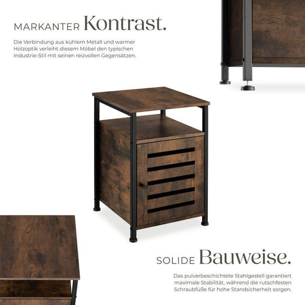 Beistellschrank Cork Industrial Holz dunkel, rustikal