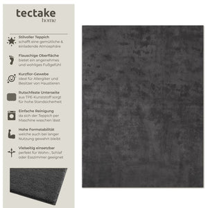 Tapis à poils courts Soft Zone anthracite 140 x 200 cm 
