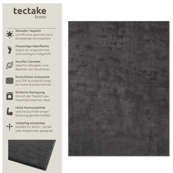 Tapis à poils courts Soft Zone anthracite 140 x 200 cm 